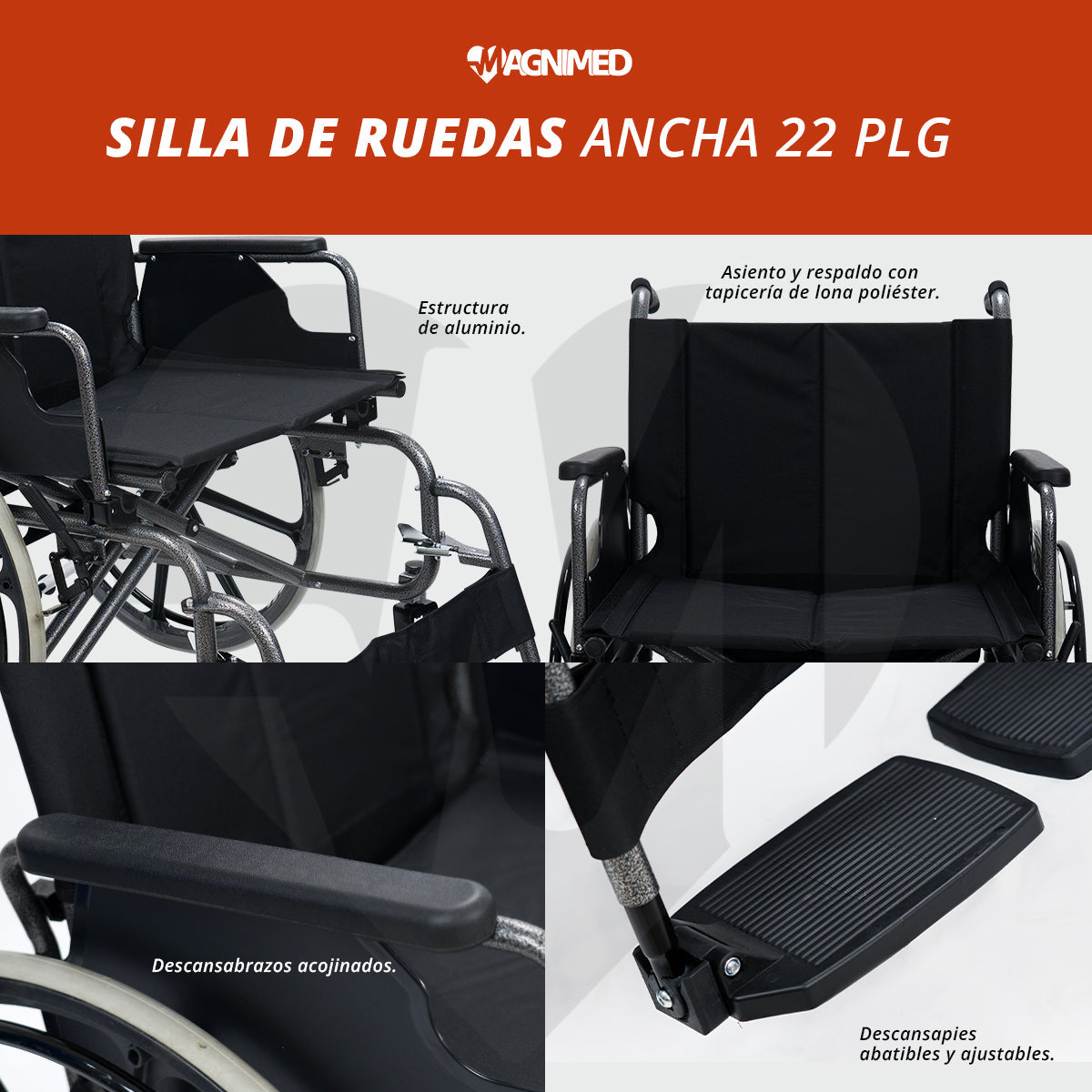 Silla de ruedas ancha