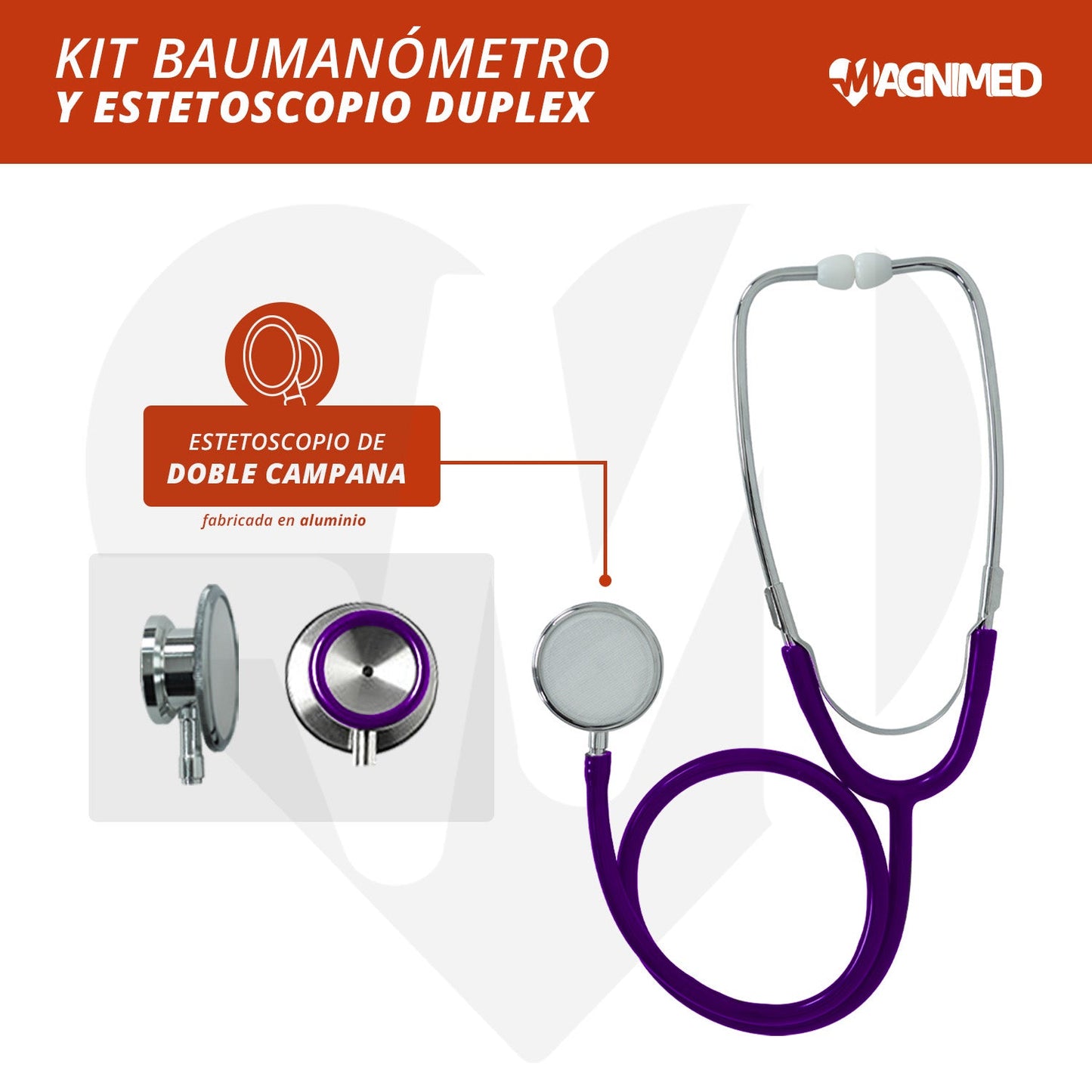 Kit de baumanómetro y estetoscopio doble campana