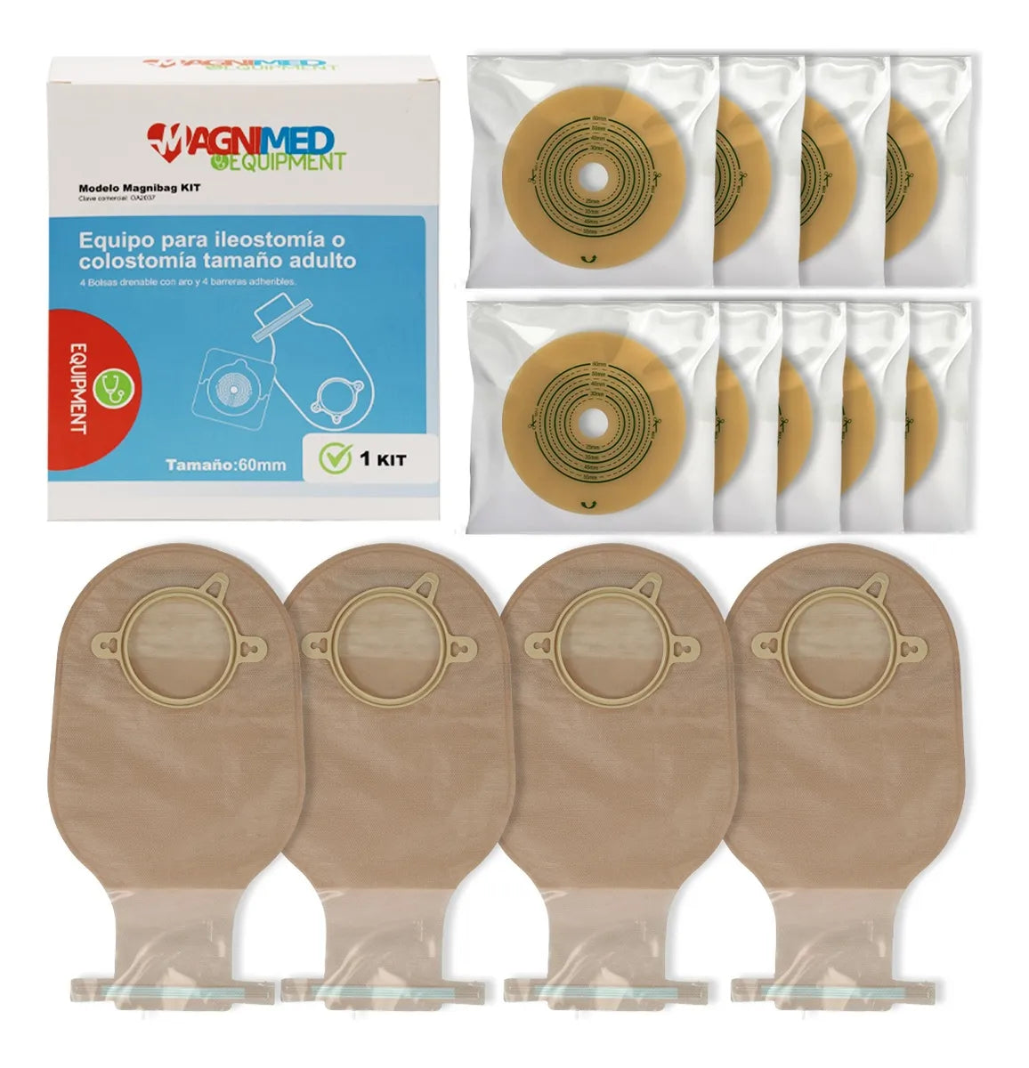 Equipo para ileostomía o colostomía para adulto 4 pzs.