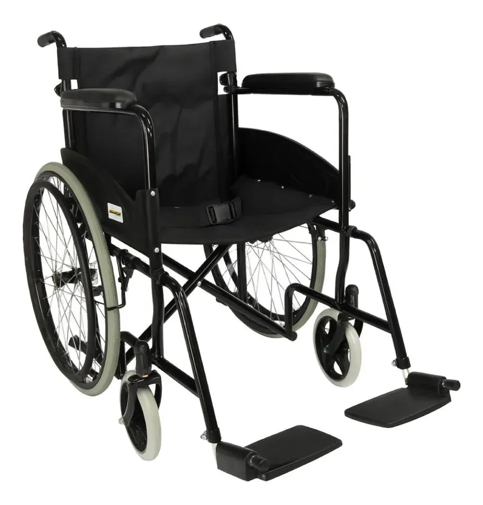 Silla De Ruedas Economica De Lujo Plegable Color Negro