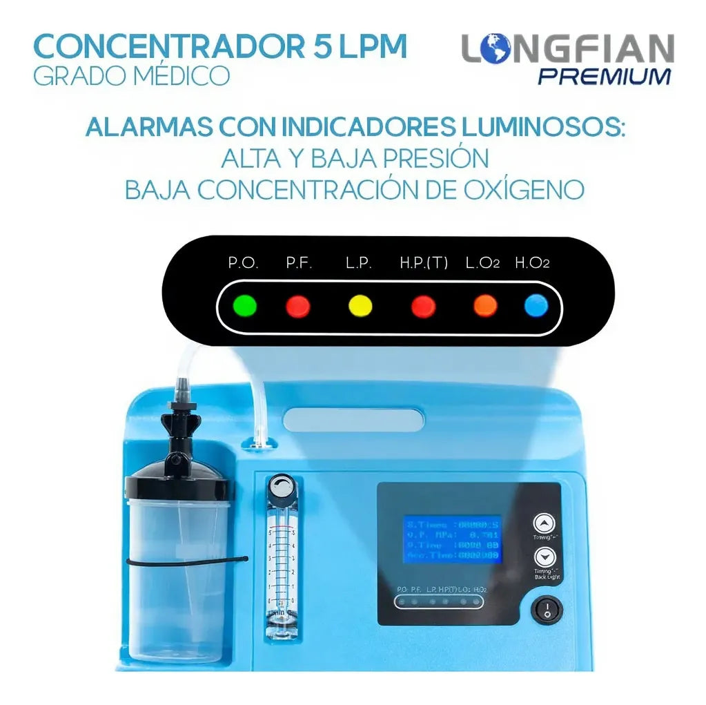 Concentrador de Oxígeno 5 lts. Longfian