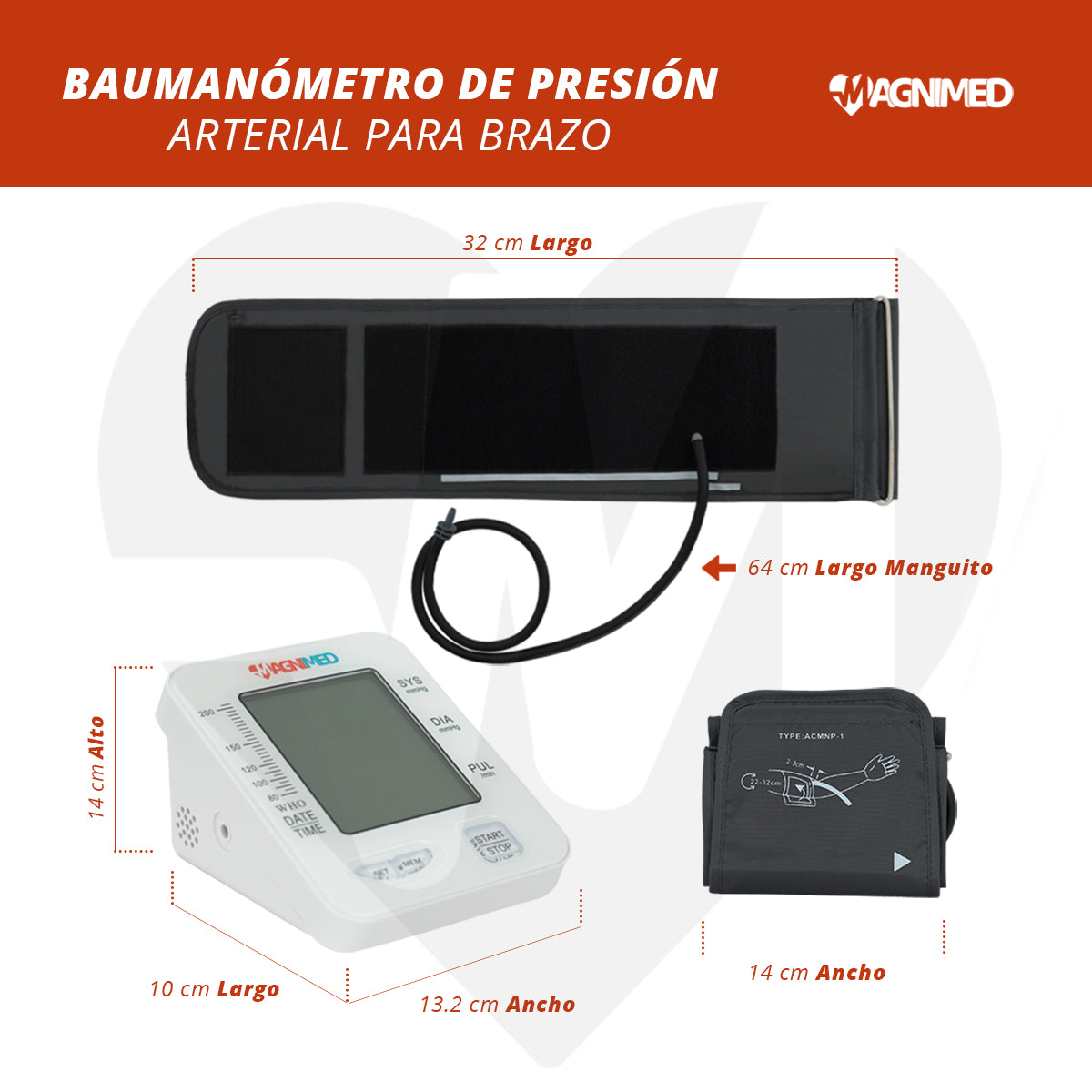 Baumanómetro de presión arterial para brazo