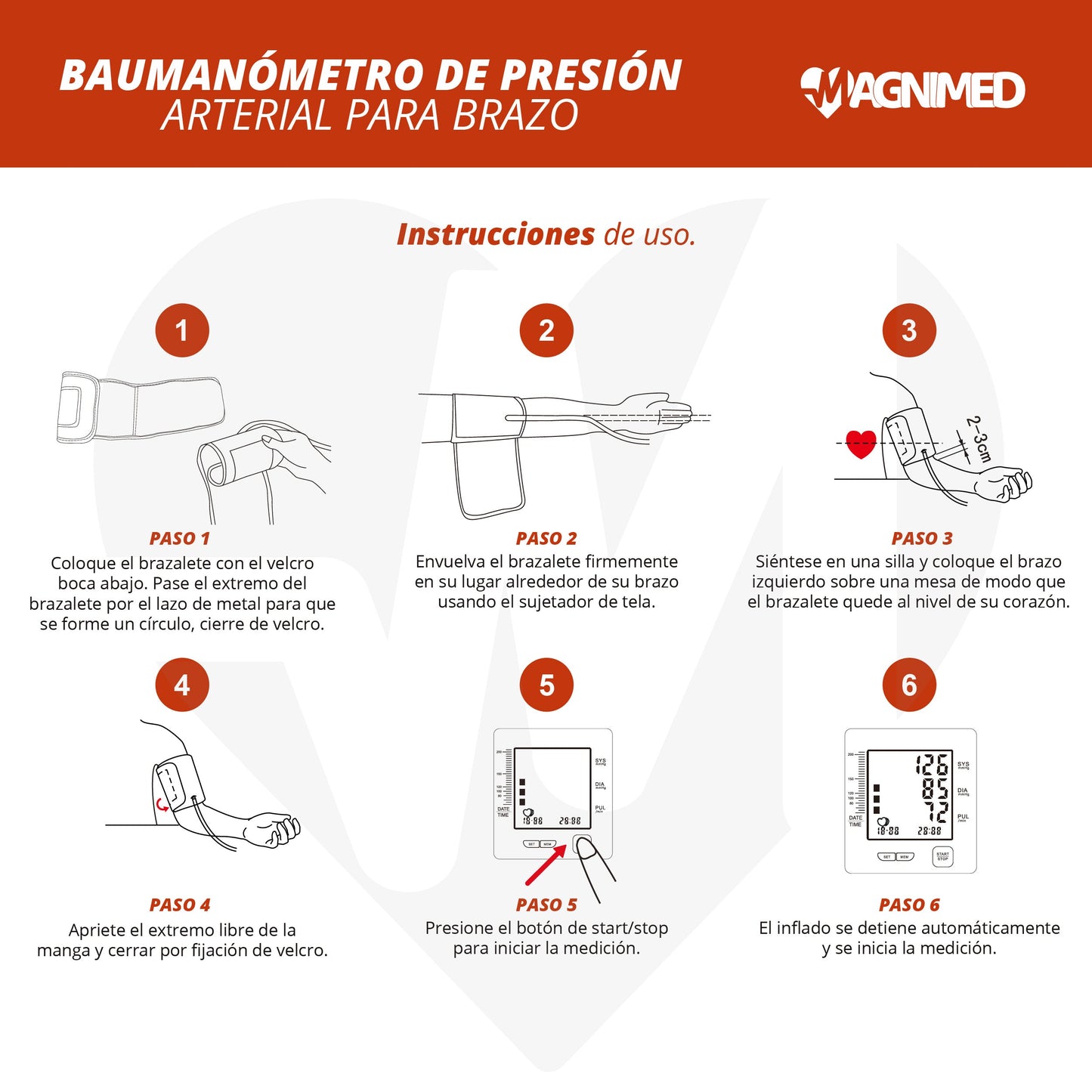 Baumanómetro de presión arterial para brazo