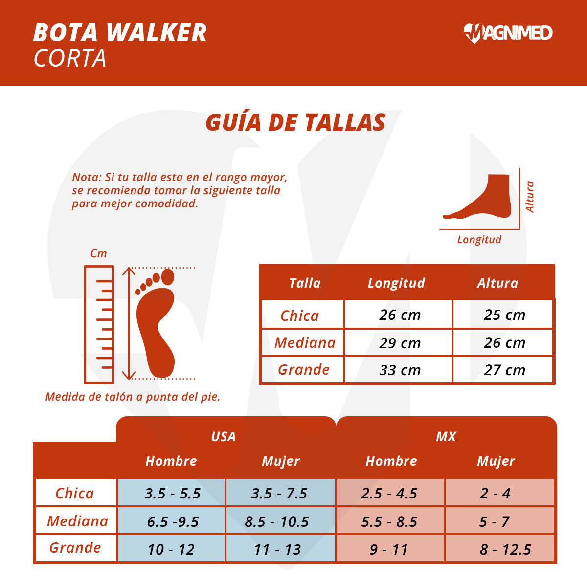 Bota walker corta