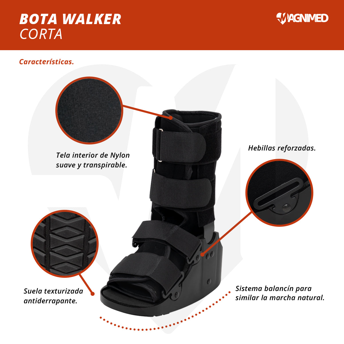 Bota walker corta