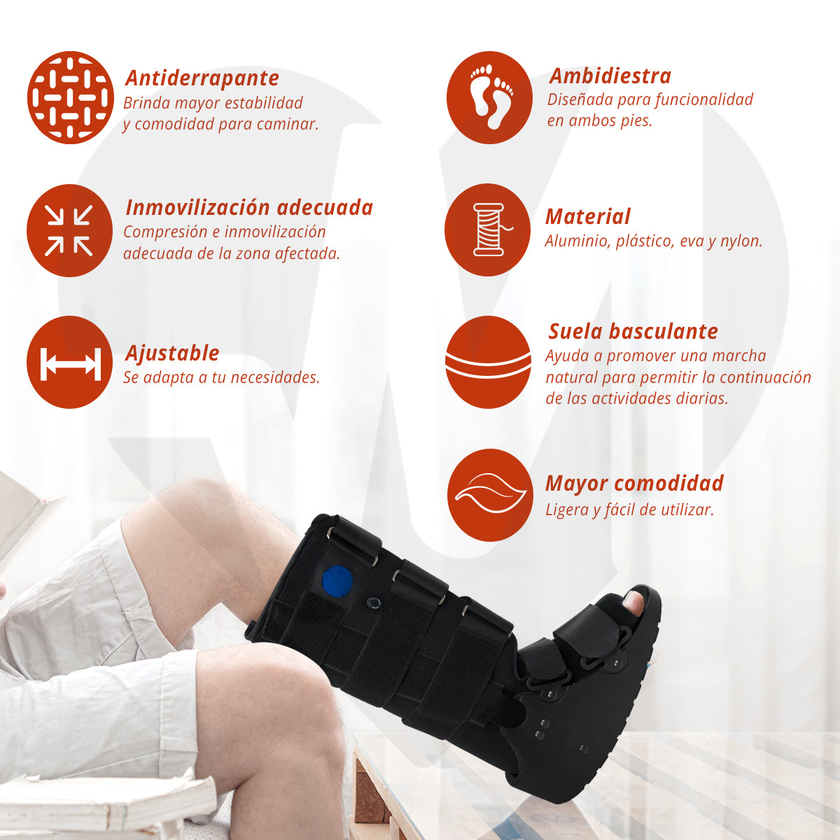 Bota walker neumática alta