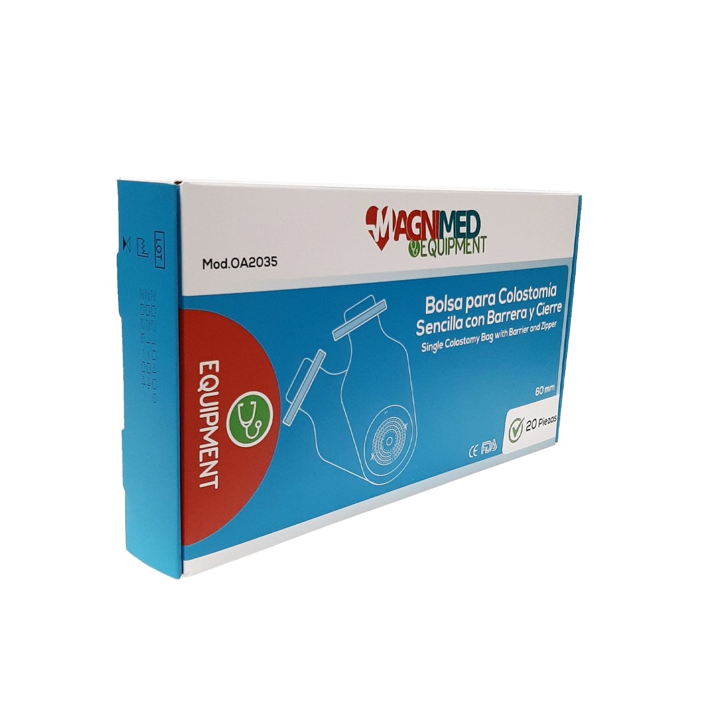 Bolsas para colostomía sencilla con barrera y cierre 20 pzs.