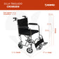Silla de traslado cromada con frenos - ligera