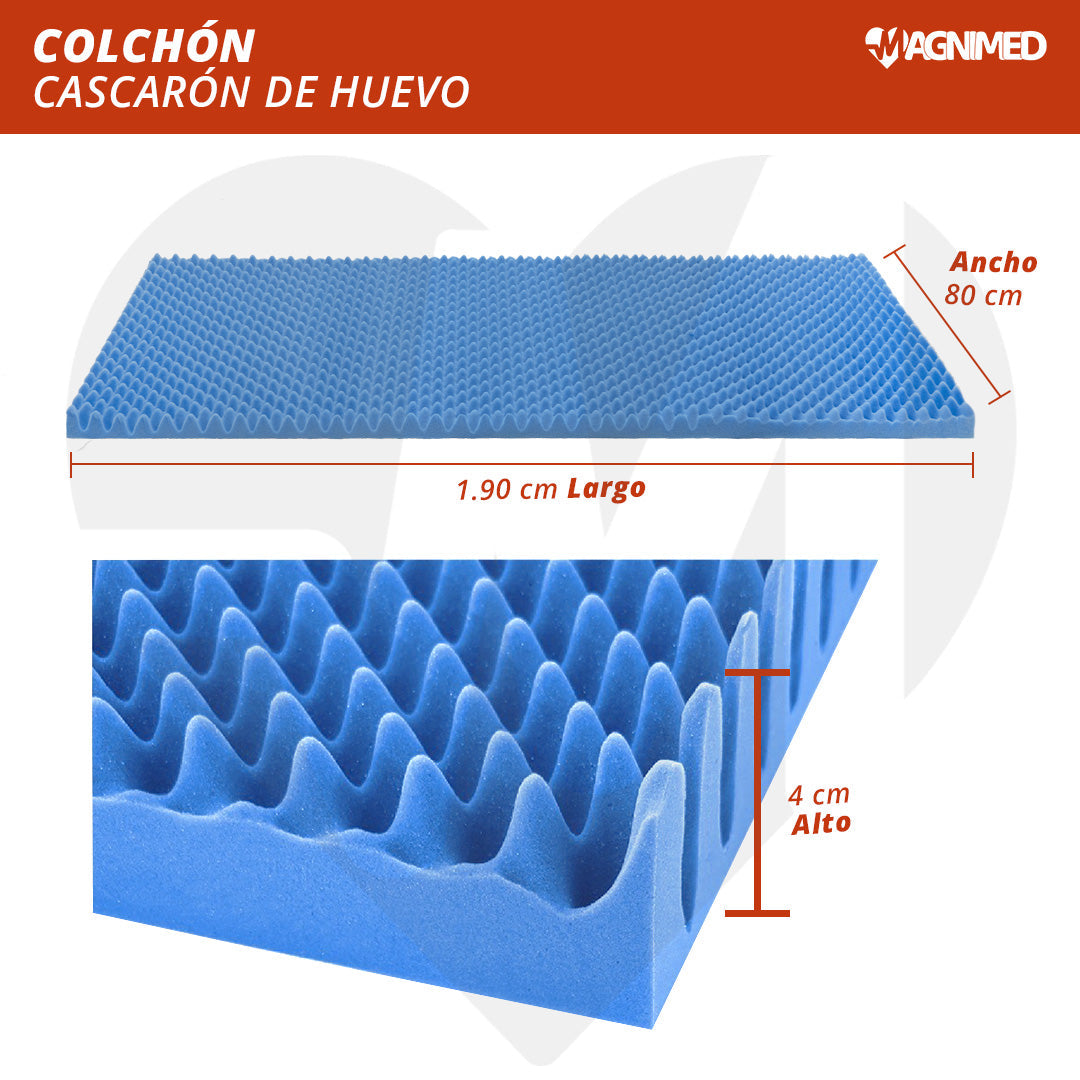 Colchón Cascarón De Huevo Anti Llagas Individual con Funda