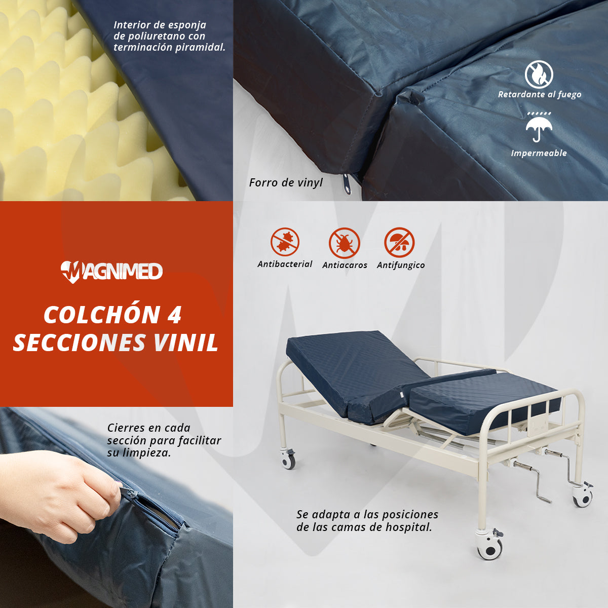 Colchón 4 secciones premier vinil D4