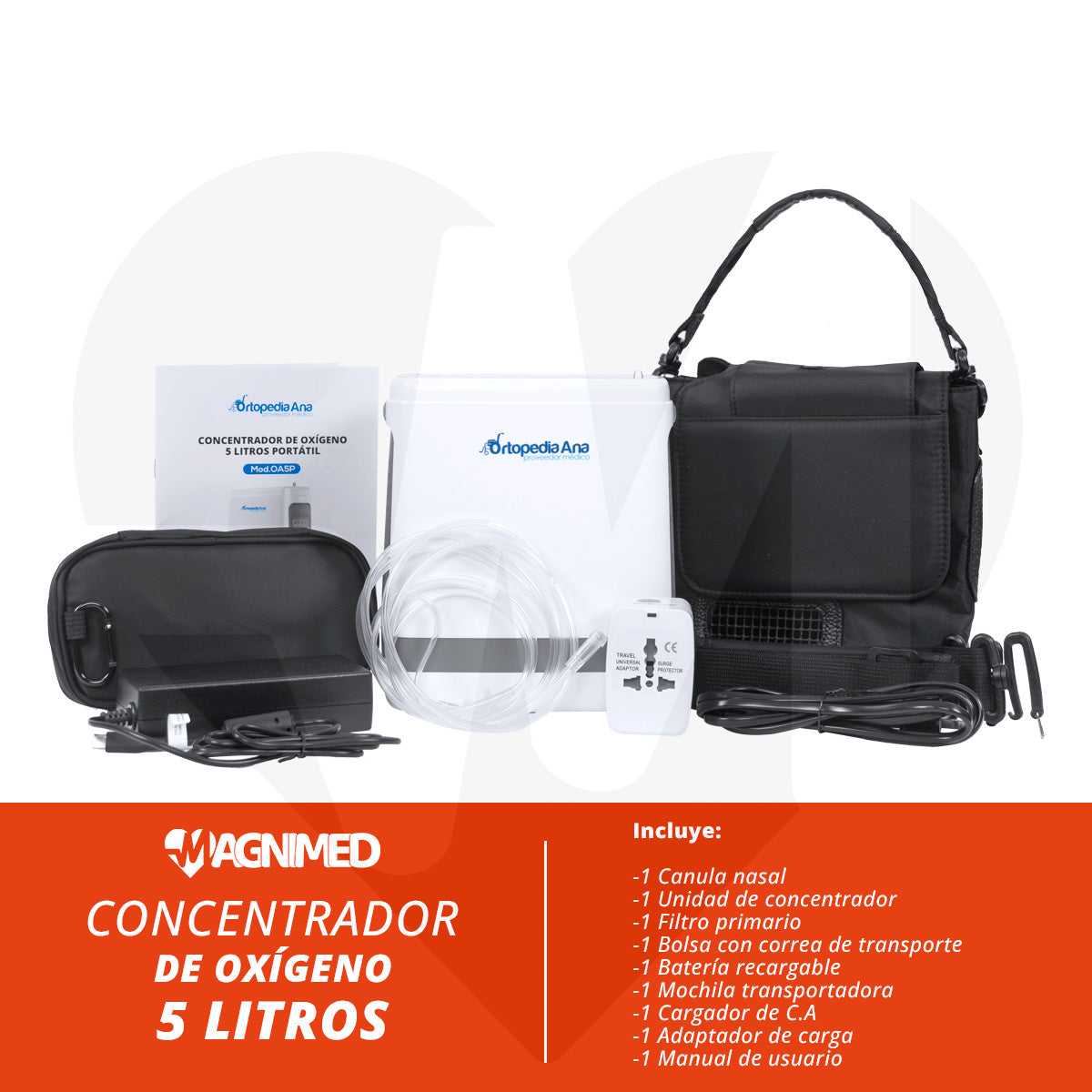 Concentrador de Oxígeno 5 Litros Portátil