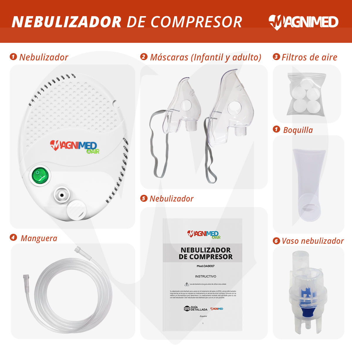 Nebulizador De Compresor Infantil Y Adulto Compacto Con Mascarilla