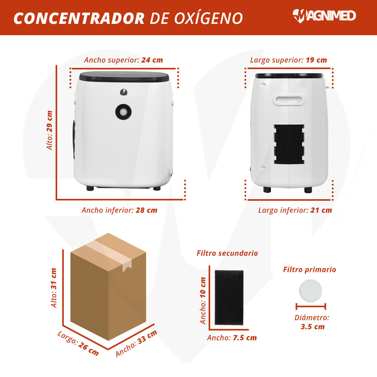 Concentrador De Oxígeno 7 Litros Grado Domestico Compacto