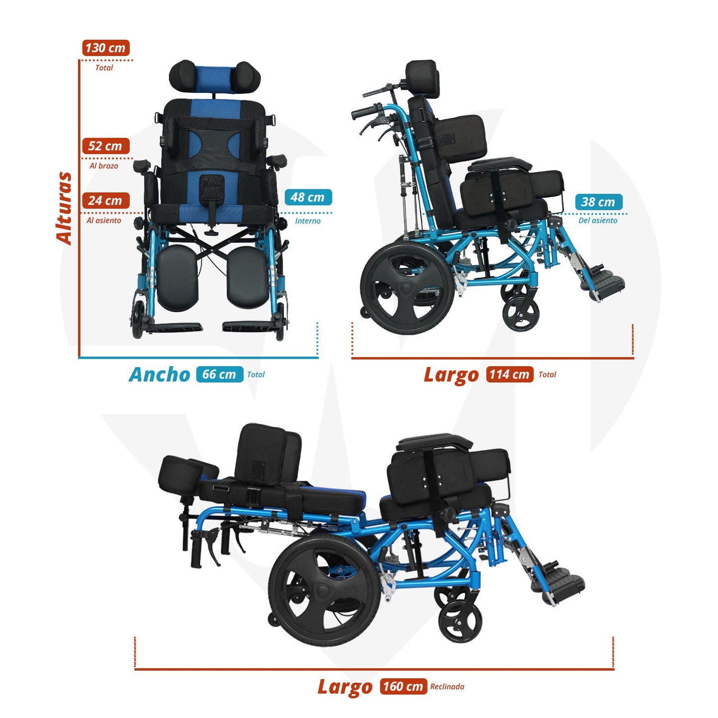 Silla P. C. A. con elevapiernas 19plg
