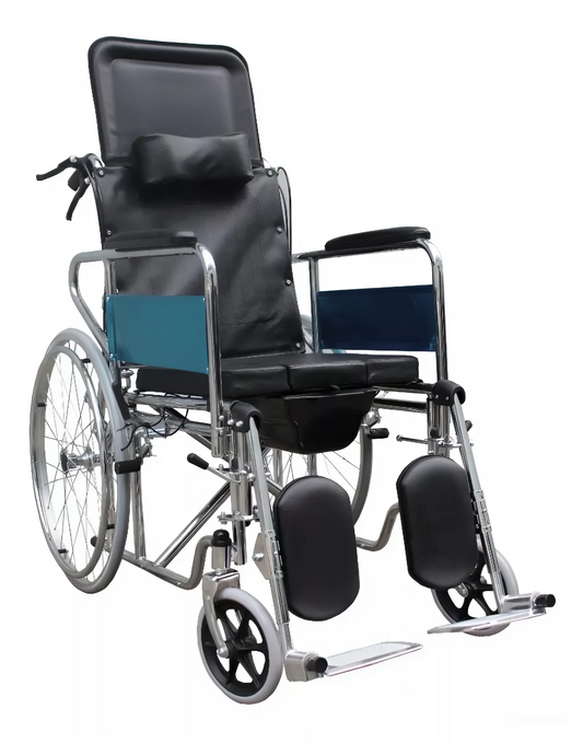 Su respaldo reclinable alto con soporte para cabeza ofrece un apoyo completo para la espalda y la cabeza, permitiendo una reclinación cómoda y segura.