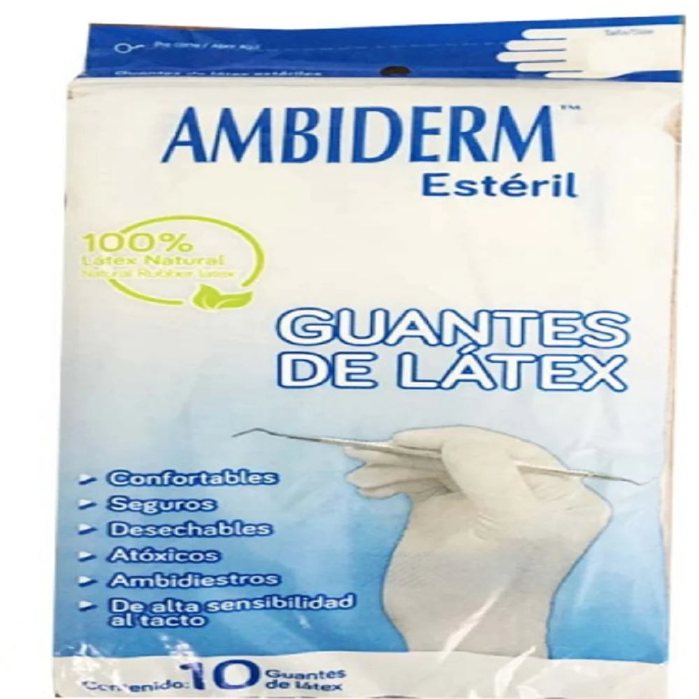 Guante Ambiderm Esteril 10 pzs Mediano